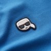 Karl Lagerfeld t-shirt koszulka damska logo na piersi niebieska z dekoldem V